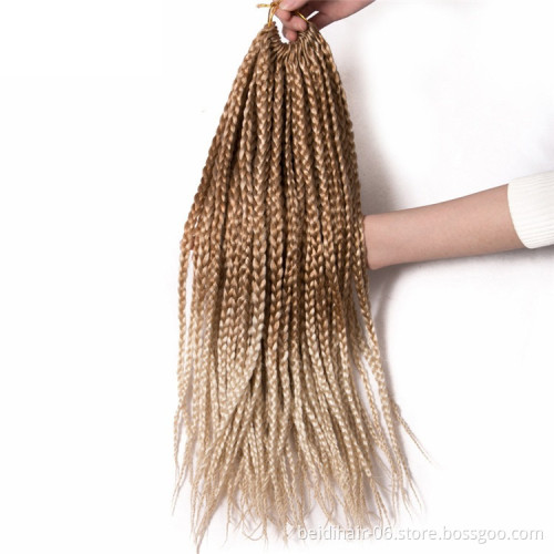 Medium Crochet Box Braids 3X Prelooped Synthetic Hair 14inch 18inch Protective Style Quick Easy Crochet 22 Strands per Pack